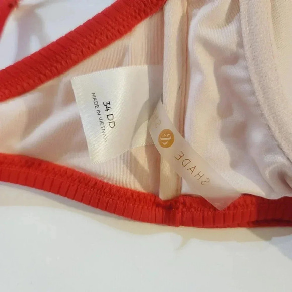 Shade & Shore Women's Soft Cup Ribbed Bra Adjustable Straps Red Size 34DD - Picture 3 of 3